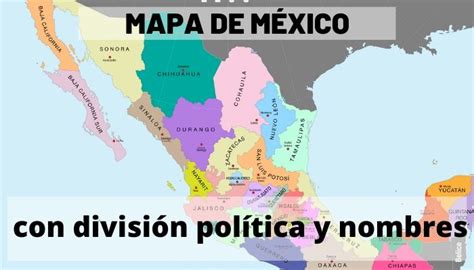 México División Política Con Nombres Mapas De México Pdf Descarga