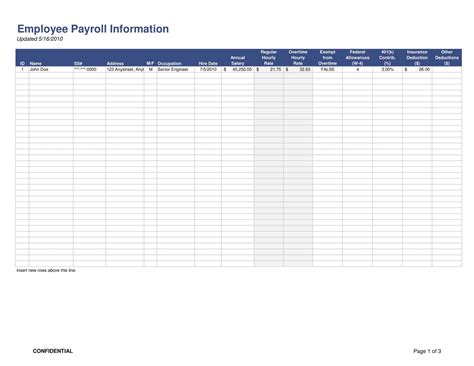 Free Pritntable Payroll Ledger Templates Excel Pdf Sample