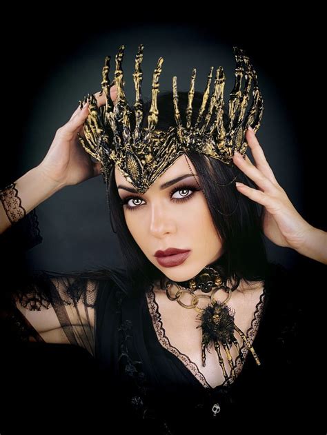 Dark Fairy Crown Queen Crown Skeleton Hands Gothic Wedding Costume