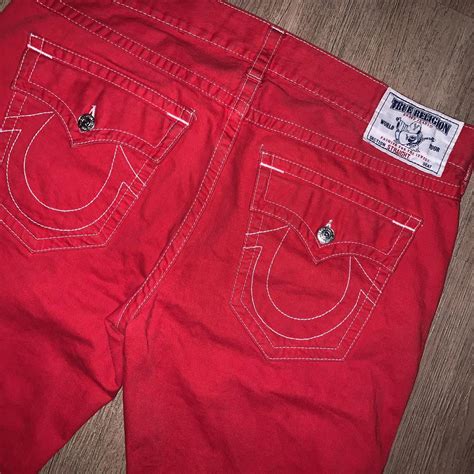 Red True Religion Jeans Good Condition Sad To Let Depop