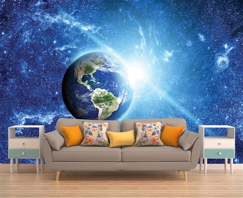 Space Wall Mural Outer Space Wall Mural Galaxy Wallpaper Etsy
