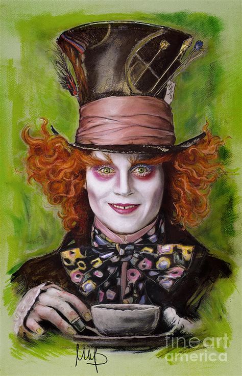 Johnny Depp As Mad Hatter Drawing By Melanie D Fine Art America