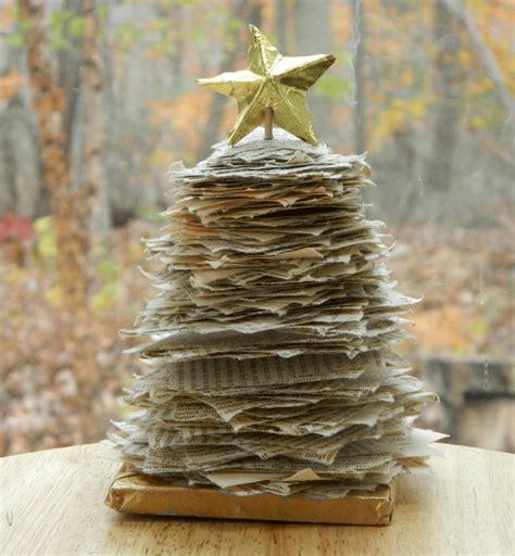 Simplicity Of A Holiday Tree Made From Old Book Pages Holiday Tree