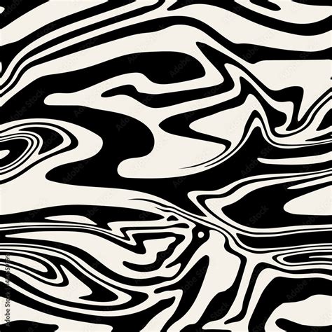 Vector Seamless Pattern Abstract Marble Texture With Monochrome Fluid
