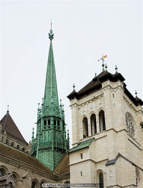 Photo Of St Pierre Cathedral Tower Historic Centre Geneva Switzerland