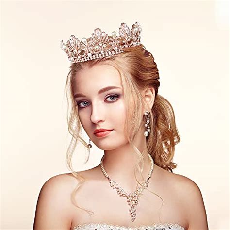 Gold Queen Crowns For Women Prom Wedding Birthday Crown For Women Full