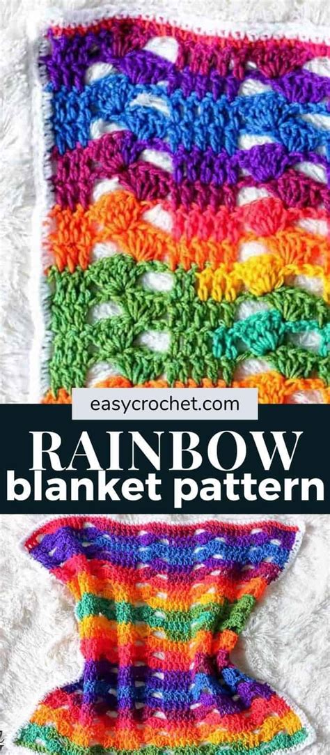 Rainbow Crochet Blanket Pattern Easy Crochet