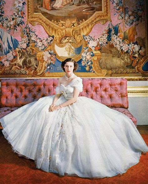 Princess Margaret In A Custom Christian Dior Gown For Her 21st Birthday
