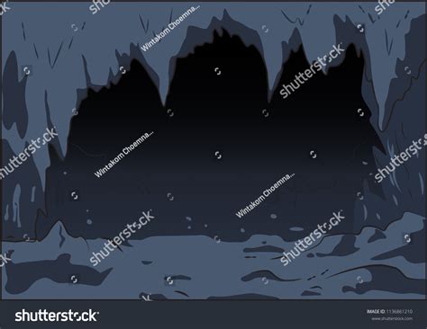 Cartoon Seamless Background Dark Cave Stalactite Vector De Stock