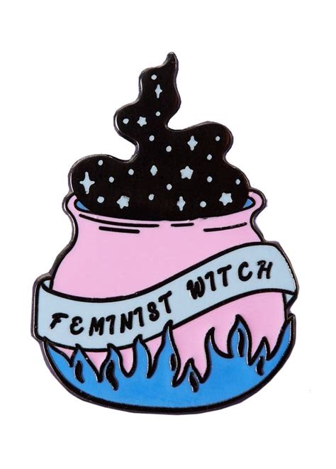 Punky Pins Feminist Witch Cauldron Enamel Pin Attitude Clothing