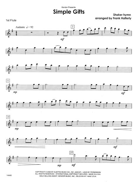 Simple Ts 1st Flute Sheet Music Direct
