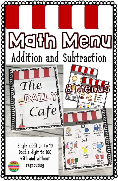 Each of the activities in this download is completed using a printed silver dollar diner menu. Menu Math Worksheets Math Worksheets for 3rd Grader ...
