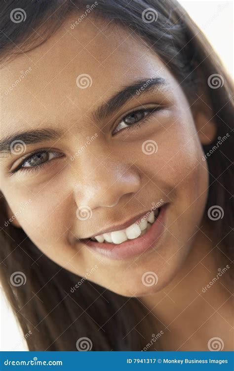 Portrait Of Pre Teen Girl Smiling Royalty Free Stock Photography