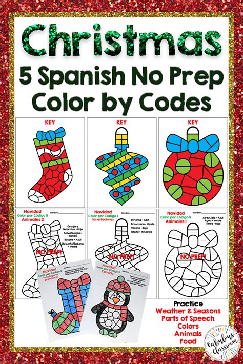 Spanish Christmas Color By Number 5 Navidad Coloring Pages Spanish 1