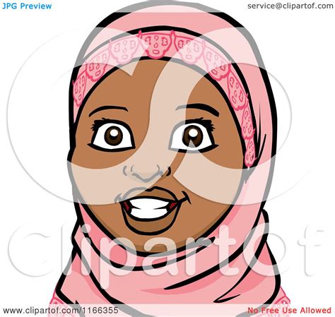 Cartoon Of A Muslim Woman Avatar Royalty Free Vector