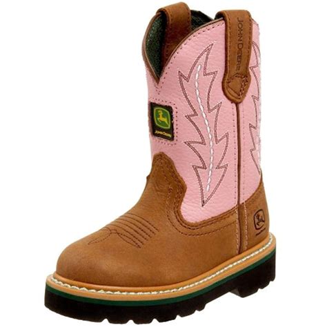 John Deere John Deere Girls Toddler Kids Pink Cowboy Boots 15