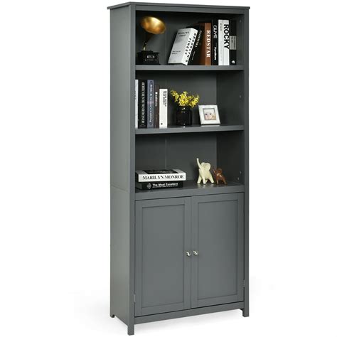 Costway Bookcase Shelving Storage Wooden Cabinet Unit Standing Bookcase