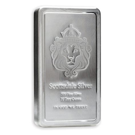 Buy The Scottsdale Mint 10 Oz Silver Stacker Bar Monument Metals