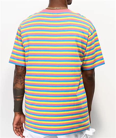 Odd Future Of Pink Blue And Yellow Striped T Shirt Zumiez