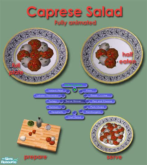 The Sims Resource Italian Cuisine Cabrese Salad