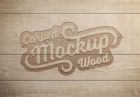 Premium Psd Engraved Wood Text Effect Mockup Graphic Design