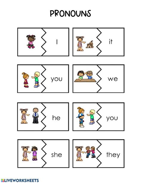 I, he, she, we, and they are known as subjective personal . Pronouns: Personal pronouns online worksheet