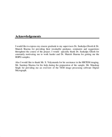 Acknowledgement Sample For Project Pdf Hq Printable Documents