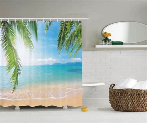 Ocean Shower Curtain Tropical Picture Decor Surf And