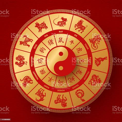 Hewan Roda Zodiak Cina Emas Ilustrasi Stok Unduh Gambar Sekarang