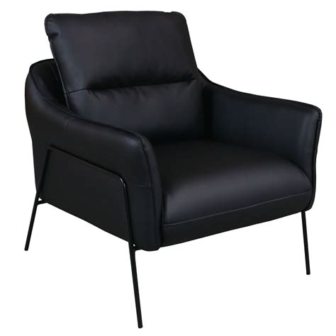 Haley By Gosit Modern Pu Leather Accent Chair Black National Office