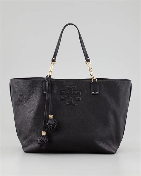 Tory Burch Thea Large Tote Bag Black In Black Lyst