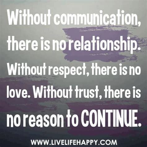 Without Communication There Is No Relationship Without Respect There