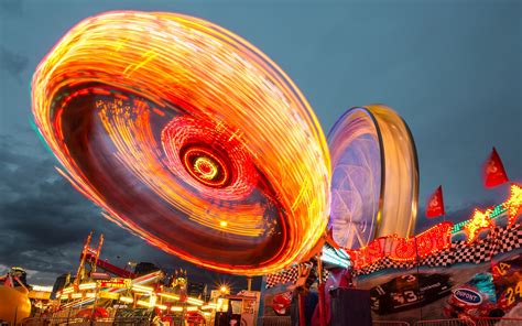 Free Images Glowing Night Wheel Motion Amusement Park Color