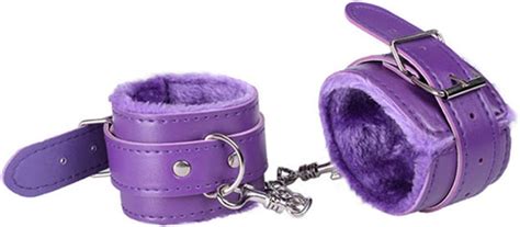 Sexy Adjustable Pu Leather Plush Handcuff Ankle Cuff Bdsm