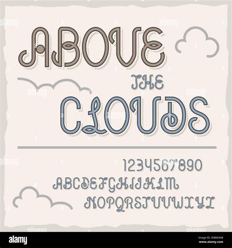 Vintage Label Typeface Named Above The Clouds Good Handcrafted Font