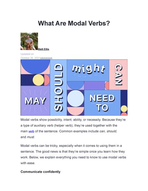 What Are Modal Verbs Ingles What Are Modal Verbs Matt Ellis Updated On October