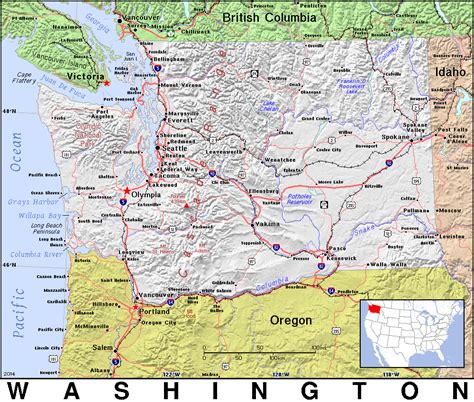 List 90 Wallpaper Mapa Del Estado De Washington Usa Stunning 102023