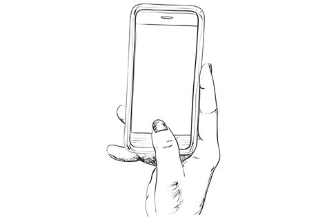 Sketch Of Mobile Phone Illustrations ~ Creative Market