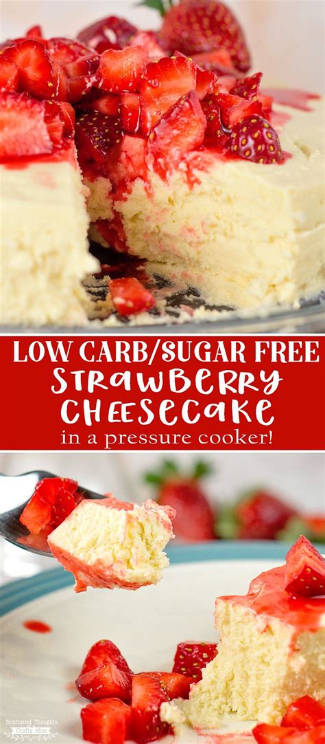 This low carb dessert is so easy to. Low Carb / Sugar free Crustless Cheesecake (in the pressure cooker!) | Low carb cheesecake, Low ...