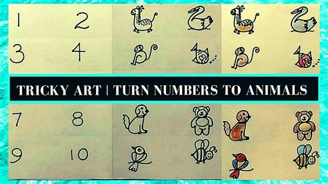 Drawing Picture How To Turn Numbers 1 10 To Animals Step By Step