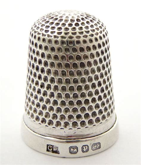 Antique Hallmarked 1889 Sterling Silver Sewing Thimble Thimbles