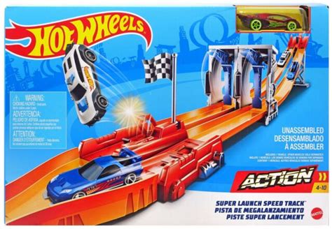 Hot Wheels Action Super Launch Speed Track Race Set Playset Bgj For