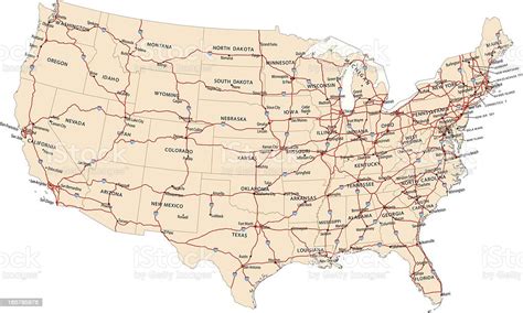 Usa Highway Map Stock Illustration Download Image Now Usa Road Map