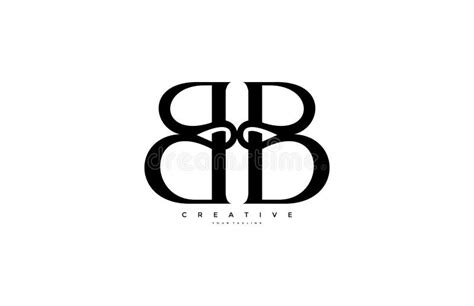 Simple Letter Bb Monogram Stylish Type Design Logo Stock Illustration