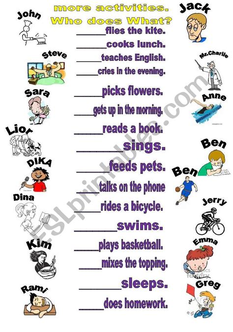Activities For Every Day Esl Worksheet By Adva