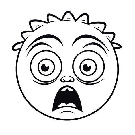 Funny Face Cartoon Character Surprised Coloring Page Outline Sketch