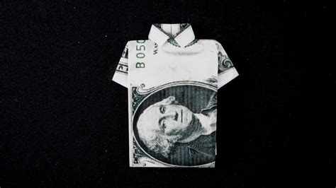 Easy Tutorial Dollar Origami T Shirt How To Fold Dollar Bill Into A T