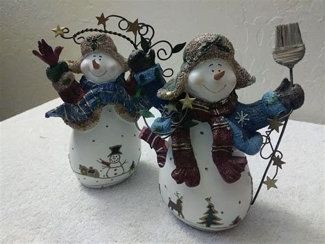 2003 Home Interiors Christmas Snowmen On Mercari Christmas Figurines