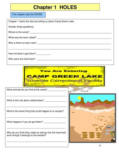 Louis Sachar Holes Chapter 1 Setting The Scene 1 Teaching Resources
