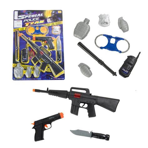 10pcs Special Police Pretend Play Kids Toy Gun Set Rifle Pistol Knife